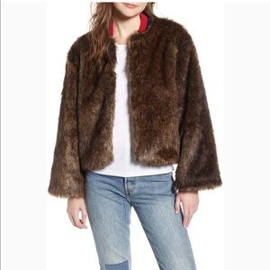 NWT LEVI’S JETSETTER CROP FAUX FUR BOMBER JACKET